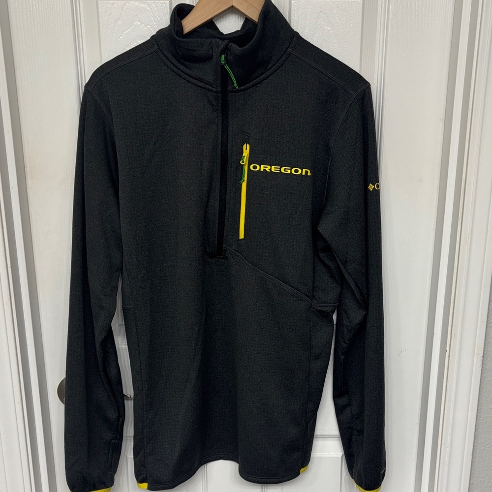 Men's Columbia Black Oregon Ducks Park View Omni-Wick Half-Zip Top Size Medium